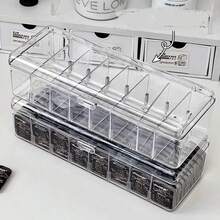 1 hộp đựng kính áp tròng chống bụi, dung tích lớn, trong suốt, dùng một lần, có nắp đậy, thiết kế tối giản. - Nhiều màu - Xem 2