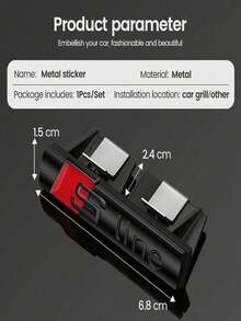 Easypie Selection Car Goods Emblem Grill Front Hood Badge Grille For Audi Sline S Line A4 B6 B8 S1 S2 S3 S4 S5 S6 A1 A3 A6 C5 A5 A8 Auto Stickers - A - View 6