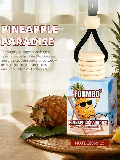 1个8毫升车载香氛挂饰，适合夏季驾驶和日常使用。这款可爱的车载香氛挂饰采用时尚的北欧设计，优雅的女性化车内装饰，是馈赠亲友的绝佳选择。持久留香，蕴含天然精油，散发草莓、摩卡、菠萝和蜂蜜梨的天然香气。车载香氛，汽车香氛 | 装饰挂饰，汽车装饰