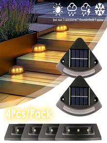1/4/8pcs Solar Stair Lights, IP65 Waterproof Outdoor LED Deck Lights, Solar Fence Lights Suitable For Yard, Path, Front Door, Patio And Stairs - HP-2501 - View 7
