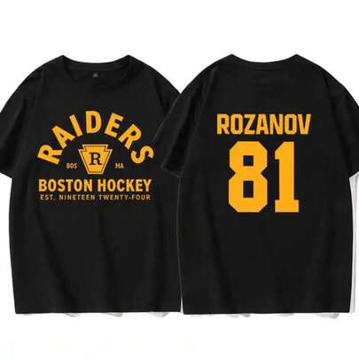 Camiseta Heated Rivalry Serie de Hockey Shane Hollander Ilya Rozanov Número 24 81 |         Playera Negra de Algodón para Fans de la Serie de TV |         Ropa Casual de Edición Limitada para Hombres y Mujeres