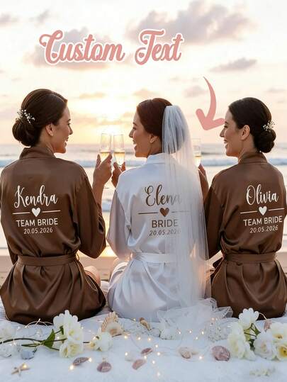 Customized Satin Bridal Robe,Half Sleeve Design,Custom Bridesmaid Bridal Robe,Personalized Satin Robe,Bridesmaid Prep Robe,Wedding Party Robe,Size-XL