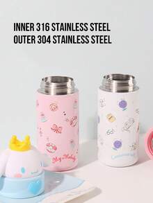 Bình nước giữ nhiệt chân không bằng thép không gỉ 350ml với nắp hình nhân vật hoạt hình 3D, phù hợp cho học sinh, cốc hoạt hình dễ thương dùng đi học và du lịch, món quà hoàn hảo cho người hâm mộ anime, dung tích lớn, bình bền chắc dùng cho du lịch và hàng ngày, món quà lý tưởng. - Nhiều màu - Xem 3