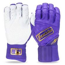 Franklin Sports Powerstrap Infinite Series Batting Gloves Multiple Colors and Sizes - Púrpura/dorado - Ver 8