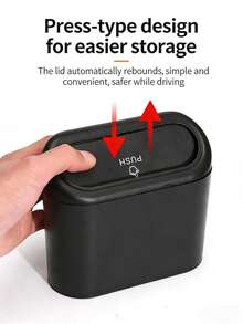 Car Trash Can Mini Storage Bag, With Lid Multi-Function Seat Side Hanging Storage Organizer Bag, Upgraded Thickened Mini Desktop Trash Can, Multi-Function Storage Box, Leak-Proof Lid, Suitable For Car, Office, Living Room, Multiple Colors Available - Multicolor - View 4