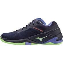 - Zapatos de Balonmano Wave Stealth Neo Security para Interiores amplios Ligeros para Interiores - Prpura/Verde/Plateado - Ver 2