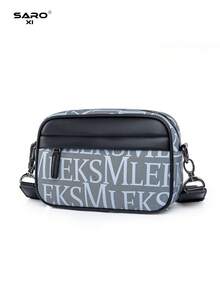 Fashionable Casual Messenger Bag For Men, Large Capacity Youth Gift Street Style Crossbody Bag - Blue - View 5