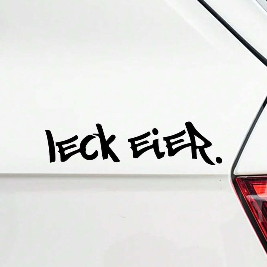 Leck Eier Personalized Text Car Sticker - A - View 1