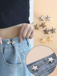Shaped Detachable Waistband Button Buckle, Adjustable Waist Clip For Jeans Skirts Pants Street - Multicolor - View 6