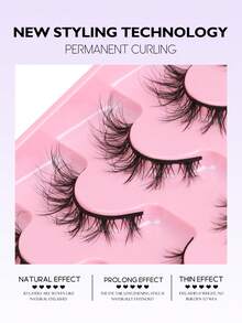 GROINNEYA 6 Pairs Criss-Cross Cat Eye Lashes Natural Long False Eyelashes Wispy Fluffy Fake Eyelashes Winged End Eye Elongated Mink Eyelashes Spiky Light Fairy Mange Lashes,Festival Accessories Travel Essentials Makeup Tools - Black - View 3