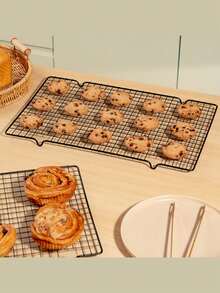 2 件装烘焙冷却架，16x10 英寸烘焙架，加厚金属丝饼干架，适用于烹饪、烘焙、烧烤、晾干、烤箱，适配半尺寸烤盘，黑色圣诞派对 - 彩色 - 查看 1