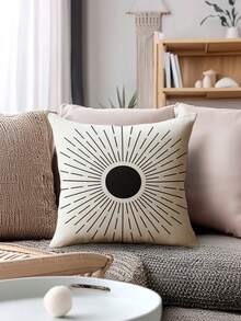 4 piezas Fundas de almohada de estilo bohemio con patrón geométrico abstracto y "HOME" de fibra de poliéster, material de lino vintage, cremallera invisible, lavable a máquina, patrón de línea minimalista y elegante, cierre con cremallera, fundas decorativas para almohada para el hogar, sofá, sala de estar, dormitorio, sin relleno de almohada - Multicolor - Ver 5