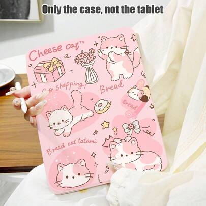 1 chiếc ốp lưng da PU họa tiết mèo, hoa, hộp quà, ngôi sao, nơ, có chân đế xoay 360 độ và khe cắm bút, chức năng tự động tắt/mở màn hình, tương thích với các dòng điện thoại phổ biến của Apple và Honor.