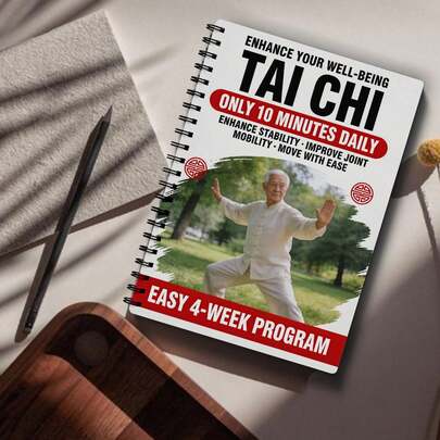 Tai Chi Practice Manual For Seniors And Beginners - Spiral-Bound Martial Arts Training Guide, Includes Progressive Daily Exercise Pages, Gentle Tai Chi Movements And Learner's Practice Instructions
