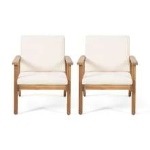 por Christopher Knight Home ®   Sillas de jardín de madera de acacia con cojines (juego de 2)    RR - Gris + Madera de acacia + Jardín y exteriores - Ver 12