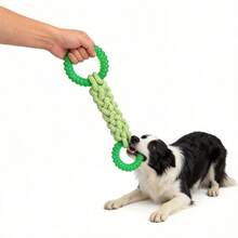 Large/Extra Large Dog Dual-Ring Knotted Rope Toy, Non-Slip Handle, Durable Chew Toy For Teeth Cleaning And Tug-Of-War Interactive Play - Multicolor - View 6