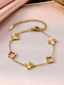 時尚 18K 金不鏽鋼手工雕花女款派對穿搭 - 彩色 - 查看 5