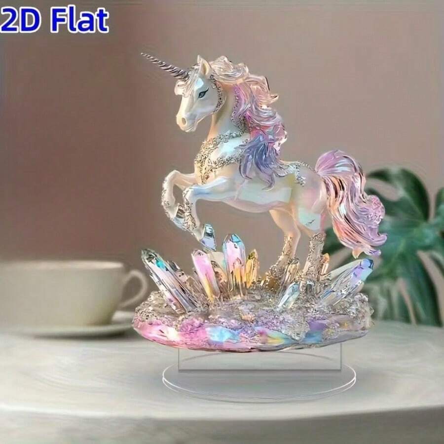 1件梦幻独角兽与蝴蝶仙子装饰品,迷人的花园装饰,别致的家居点缀,适合作为乔迁或节日墙饰,独角兽主题房间装饰 - 動物 - 查看 1