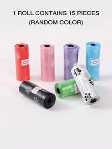 1 Roll/15pcs, 6 Rolls/90pcs, 8 Rolls/120pcs, 10 Rolls/150pcs, 20 Rolls/300pcs, 30 Rolls/450pcs Pet Waste Bags, Dog Poop Bags, Leak-Proof And Convenient Dog Outdoor Waste Cleanup Bags, Easy To Clean - Multicolor - View 14