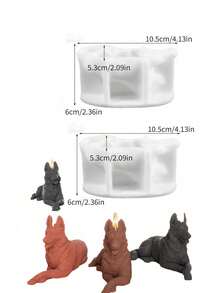 1pc/2pcs German Shepherd Silicone Candle Mold, Suitable For Scented Candles, Soap, Resin Crafts, Valentine's Day Home Decor, Handmade Gifts - White - View 8