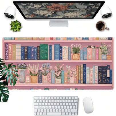 1pc "Literary Vibe" Desk Mat - A "Library Aesthetic" Mouse Pad Designed Exclusively For "Bookish Introverts." A Charming Gift For Book Lovers, Adding A Touch Of Aesthetic Flair To Your Workspace While Helping To Create A Cozy Reading Nook. Features A Large-Format Design With A Non-Slip, Washable Rubber Base