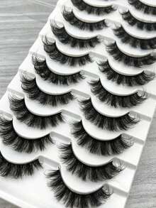 ¡Grueso y aireado! 10 pares de pestañas postizas 3D DH, rizos en D multicapa, naturalmente esponjosas y no pesadas - Ver 6