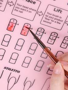 1pc Multifunctional Transparent Nail Art Practice Mat, Waterproof Soft Silicone Reusable Desk Mat, Foldable Nail Art Practice Pad Suitable For Nail Art Practice, Nail Polish Application, Nail Salon, Home DIY - Multicolor - View 3