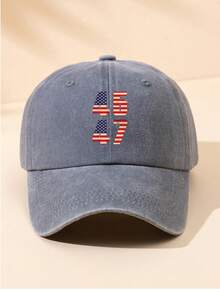 1pc Unisex Adjustable Vintage Washed Baseball Cap, Casual Outdoor Hat With US Flag Print, Suitable For Spring, Summer, Camping, Fishing, Daily Matching,Beach,Vacation - B - View 9