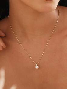 Dây chuyền ngọc trai và kim cương dành cho nữ, ngọc trai nước ngọt tự nhiên đính kim cương CZ, dây chuyền cưới, quà tặng cô dâu, trang sức ngọc trai, quà tặng phù dâu. - vòng cổ ngọc trai và đá quý - Xem 10