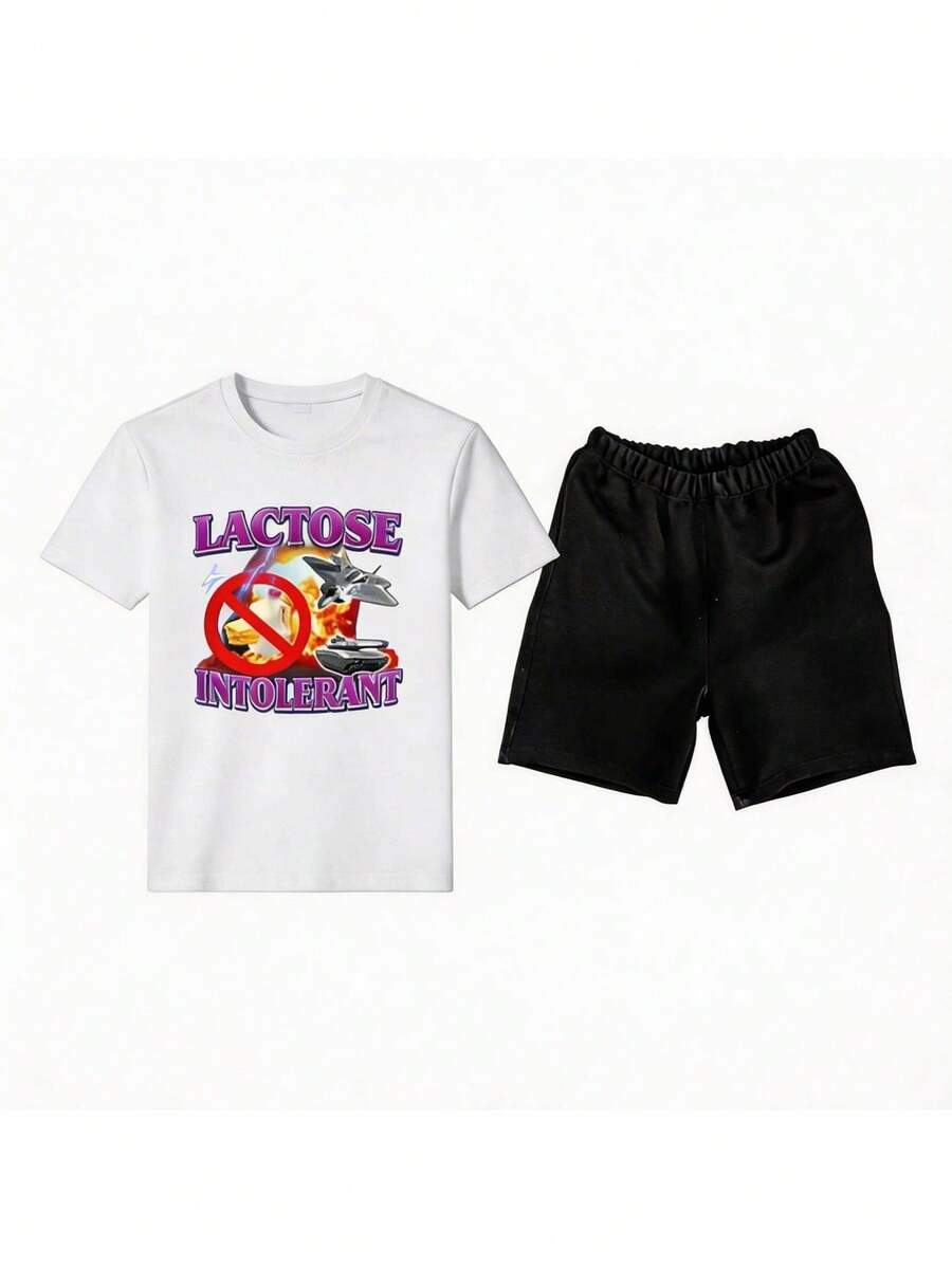 Men T-Shirt Co-Ords - White 2 - View 1