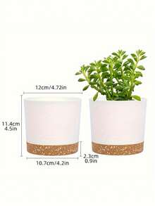 1个花盆，塑料种植盆，植物盆，4.7英寸/6.5英寸，带排水孔和可拆卸内胆，圆形，适用于室内/室外花园种植，适合仙人掌、多肉植物和绿色植物，母亲节礼物，送给朋友的礼物，送给男女朋友的礼物，送给家人的礼物，送给老师的礼物，送给同事的礼物 - 花盆 - 查看 8