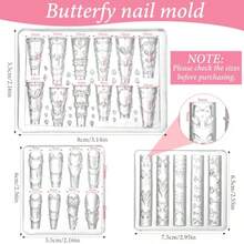 3Pcs Silicone Nail Molds 3D Bow Charms Nail Mold Carving Template Stencil For Women Nails Art Fingertip Decoration Transparent Resin Craft Accessories - Trong sáng - Xem 3
