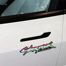 1pc Cyberpunk 2077 Car Sticker, Reflective Holographic Motorcycle/Laptop/Luggage Decal - 1pcs - View 5