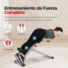 Silla Romana Plegable para Hiperextensiones con Extensión de Espalda, Banco de Abdominales para Entrenamiento de Glúteos y Abdomen en Casa - Original - Ver 4