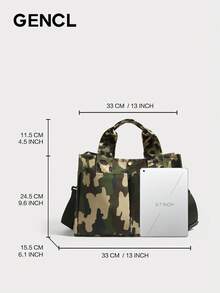Large Capacity Multi-Compartment Tote Bag - Versatile For Work, Commute, Short Trips & Gym - Green - View 6