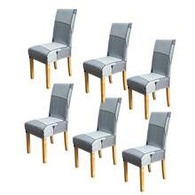 1/4/6pcs Digital Printed Milk Silk High Back Chair Covers, Black White Gray Geometric Lines, Spring Summer Dustproof Elastic Removable & Washable For Dining Room, Living Room, Bedroom, Study - Multicolor - View 10