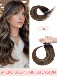 Human Hair Microlink Hair Extensions Microbead Human Hair Extensions Real Human Hair Micro Beads Fish Line Extensions Seamless Loop Hand Tied Hair Micro Loop Blonde Hair Extensions Bleach Blonde Cold Fusion Extensions For Daily - Multicolor - View 15