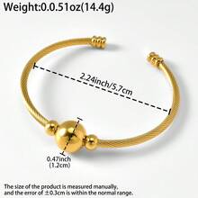两件套简约优雅18K镀金球形叠戴手链，适合女性日常佩戴，多种场合皆宜，精美礼品。 - 金色 - 查看 5