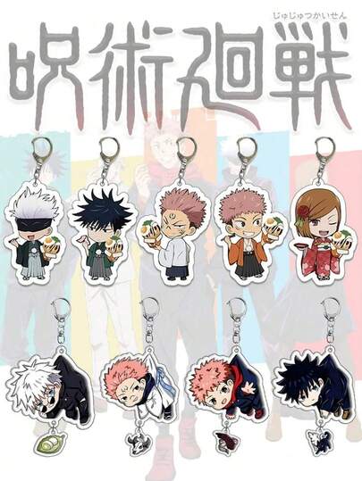 Jujutsu Kaisen 1个动漫人物亚克力钥匙扣/挂件/卡通饰品/手机挂饰/车钥匙链/背包挂饰/包包吊坠，万圣节礼物，汽车装饰 - 以《咒术回战》中的悠仁为主题