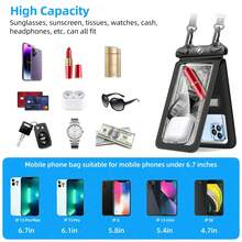 Waterproof Bag Universal Waterproof Phone Case Airbag Waterproof Phone Shell Swimming Waterproof Phone Pouch Beach Waterproof Phone Dry Bag Suitable For Smartphones, Christmas Halloween Gift, Home Room Birthday New Year Accessories, Interesting Gift For Friends, Summer Beach Waterproof Phone Bag Double Layer Phone Large Size Swimming Beach Storage Wallet Card Bag Dry Bag Suitable For Summer Vacation Diving Swimming Beach Phone Case - Double Hook Waterproof Bag - View 6