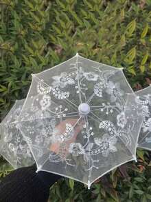 3件/6件/1件 白色蕾絲裝飾，手工刺繡，營造優雅迷人的氛圍。適用於派對、婚禮攝影、桌面裝飾、創意展示、道具和蕾絲雨傘 - 彩色 - 查看 4