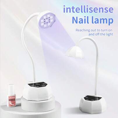 Portable Rechargeable UV Led Nail Lamp Wireless Cordless Nail Dryer USB Gooseneck Suitable For Gel X & Press-On Nails With Auto Sensor & 4 Timers For Gel Polish Professional Nail Art Manicure Tool For Home And Salon Use