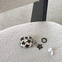 透明星形图案耳机保护套，亚克力防摔保护壳，兼容苹果Pro 3/2/4，节日礼物，适合送给女朋友 - 黑與白 - 查看 4