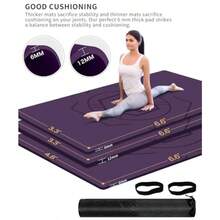 nuveti esterilla grande 6'x 3' esterilla Extra ancha para hombres y mujeres esterilla de Yoga gruesa de 1/4 esteresterilla antidesliz no tóxica esterilla grande perfecta para el ejercicio de los pies descalzos (Yoga Pilates estiramiento meditación) - Morado oscuro - Ver 2