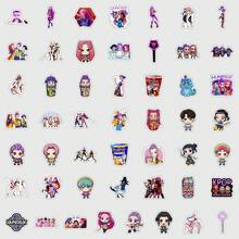 50pcs K-POP Girl Group Cartoon Stickers - 50pcs Waterproof Cute Chibi Character Stickers Suitable For Water Bottles, Laptops, Skateboards, Phone Cases And Diaries, Perfect Gift For K-POP Fans, Teenagers And Girls - Multicolor - View 6