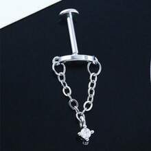 SENLANSP 2 只装女士小螺旋耳钉，金/银色不锈钢材质，平底耳钉，隐形垂坠耳钉，低过敏性软骨水钻耳环饰品 - 耳環 - 查看 6