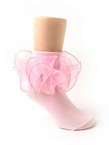 2双公主风荷叶边女童袜 - 彩色 - 查看 7