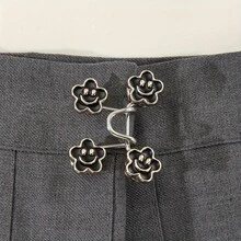 Floral Cinched Waist Buckle, Sweet Metal Waist Belt Buckle, Niche Design Waist Accessory, Versatile Cinching Waist Fastener - Multicolor - View 3