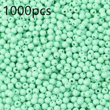 1000 Stück/Packung einfarbige runde Acrylperlen, 4mm bunte lose Perlen für DIY Armbänder, Halsketten, Handyketten, Schlüsselanhänger Abstandsperlen - Einfarbige runde Perlen - Übersicht 24