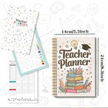 1 cuốn sổ tay A5 dạng lò xo "Kế hoạch giảng dạy", sổ lập kế hoạch bài học kèm theo theo dõi điểm số và điểm danh, thiết kế hoa hướng dương và sách dễ thương, món quà tri ân giáo viên hoàn hảo, dụng cụ sắp xếp lớp học di động dành cho giáo viên. - A5 - Xem 2